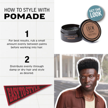American Crew Pomade 2 Pack Men's Hair Styling Medium Hold High Shine 3oz Each