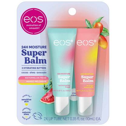 eos 24HR Moisture Super Balm- Watermelon Frose & Mango Melonade, 2 Count