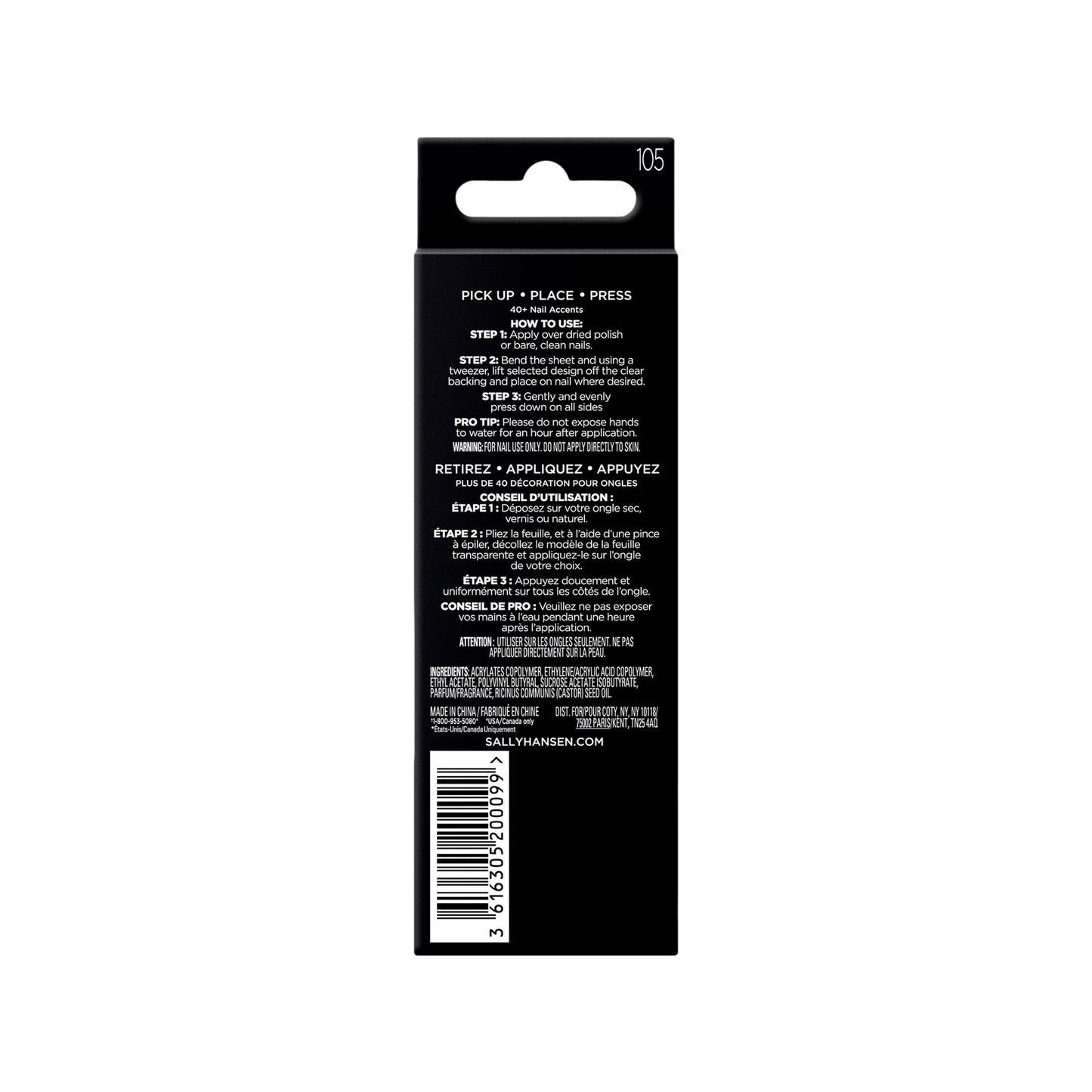 Sally Hansen Salon Effects Nail Accents, Glam Geometric, Nail Art Decals, Easy to Use, No Commitment, Use On Nail Polish or Bare Nails, Mix and Match