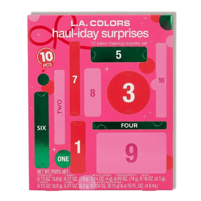 L.A. Colors 10 Piece Haul-iday Surprises Makeup Gift Set Holiday Advent Calendar