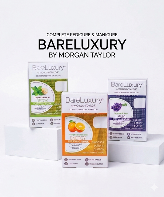 Morgan Taylor BareLuxury 3-Pack 4-Step Pedicure Manicure Kit Calm Detox Energy