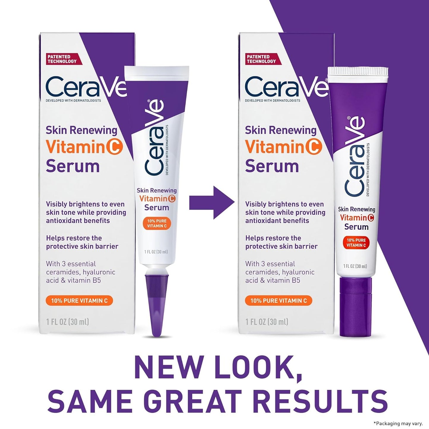 CeraVe Vitamin C Serum for Face with 10% Pure Vitamin C, Hyaluronic Acid 1oz