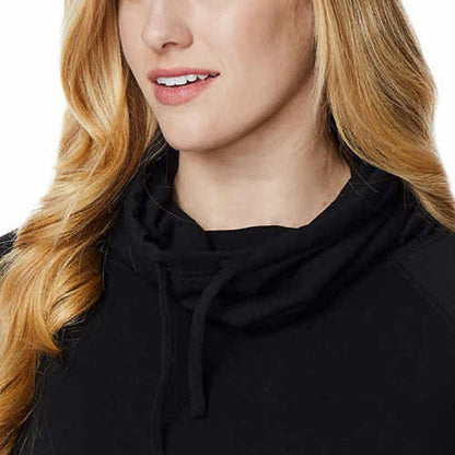 Women's 32 Degrees Heat Funnel Neck Long Sleeve Top Pullover , Black ,Small