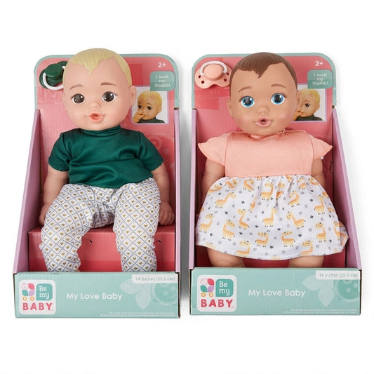 Jakks Pacific Be My Baby 14" Dolls Boy & Girl Set My Love Baby Thumb Sucking