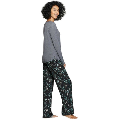 Stars Above Women's Henley Super Soft Sleep Pajama 2 Piece Set Smart Blue XL