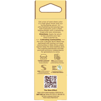 Burt's Bees Shea + Hyaluronic Acid Rose Plumping Lip Serum, Natural Origin Lip