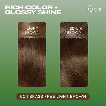 Clairol Natural Instincts Demi-Permanent Hair Dye, 6C Light Brown | Ammonia‑Free