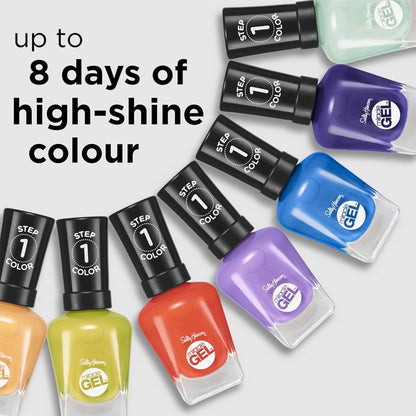 Sally Hansen Miracle Gel Neons Salon Quality Nail Polish Gel Like Formula Two Step System No UV Light Needed Long Lasting Opaque 52 Electri lime Neon Green Nail Polish