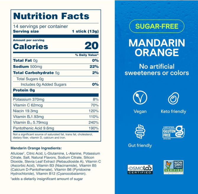 2 Pack Liquid I.V. Hydration Multiplier Sugar-Free Mandarin Orange 12 Stick 2027