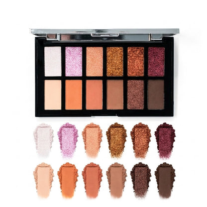 KleanColor Raindrops Eyeshadow Palette ARROYO 12 Highly Pigmented Green Teal Gol