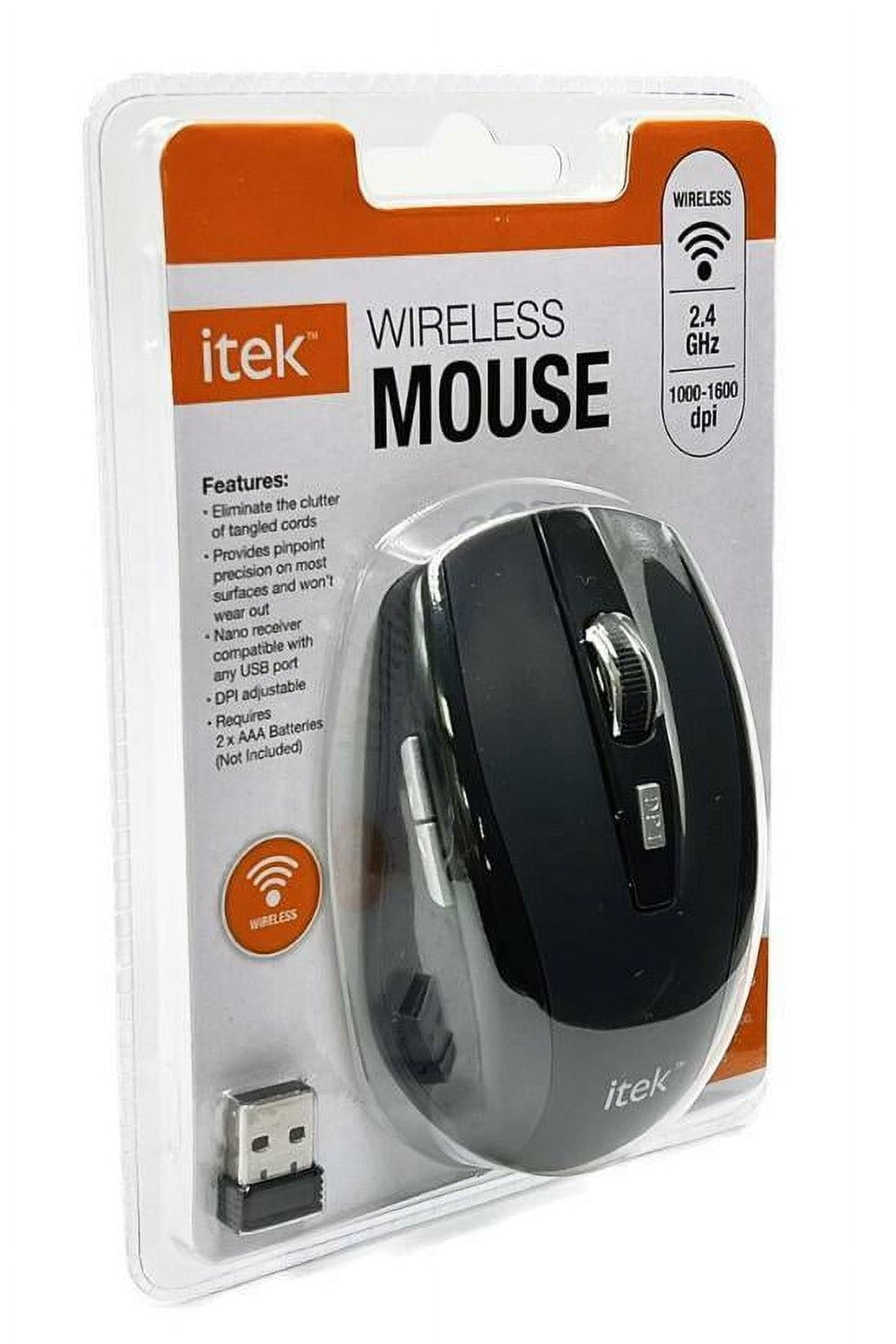 Itek Wireless Mouse 2.4 ghZ 1000-1600 DPI