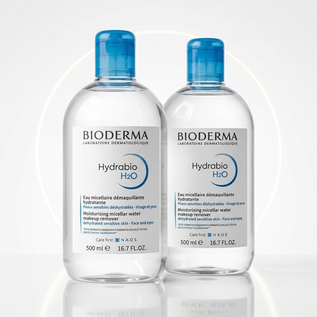 2 Pack Bioderma Hydrabio H2O Micellar Water 500ml Cleanser Makeup Remover