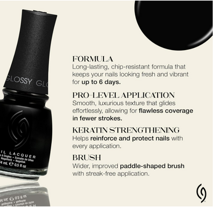China Glaze CG Nail Lacquer Liquid Leather Jet Black Nail Polish Quick Dry Chip Resistant High Gloss Finish for Salon DIY Manicure 0 5 fl oz