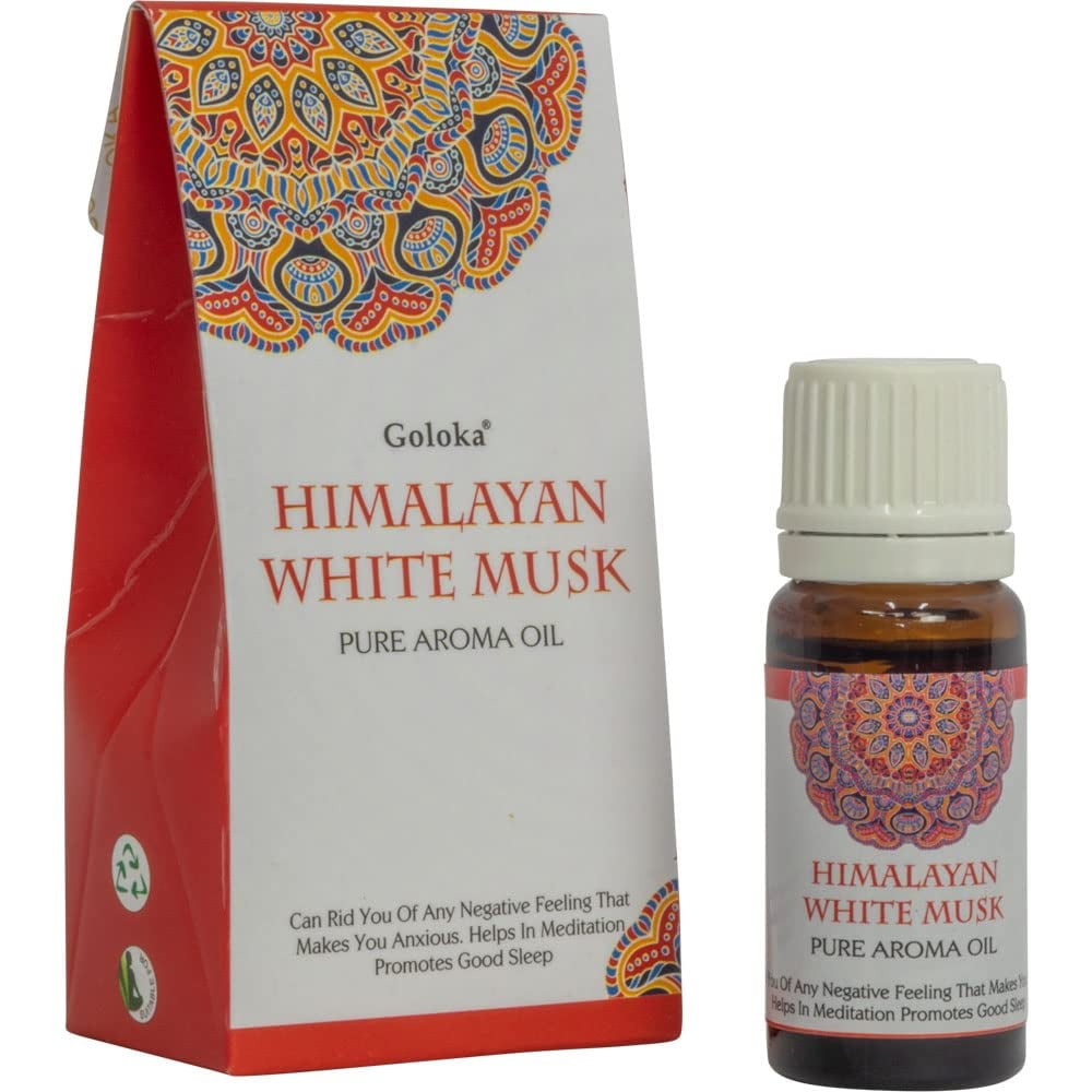 Goloka Pure Aroma Aromatherapy Essential Oils - Perfect for Diffuser, Humidifier, Massage (Himalayan White Musk)