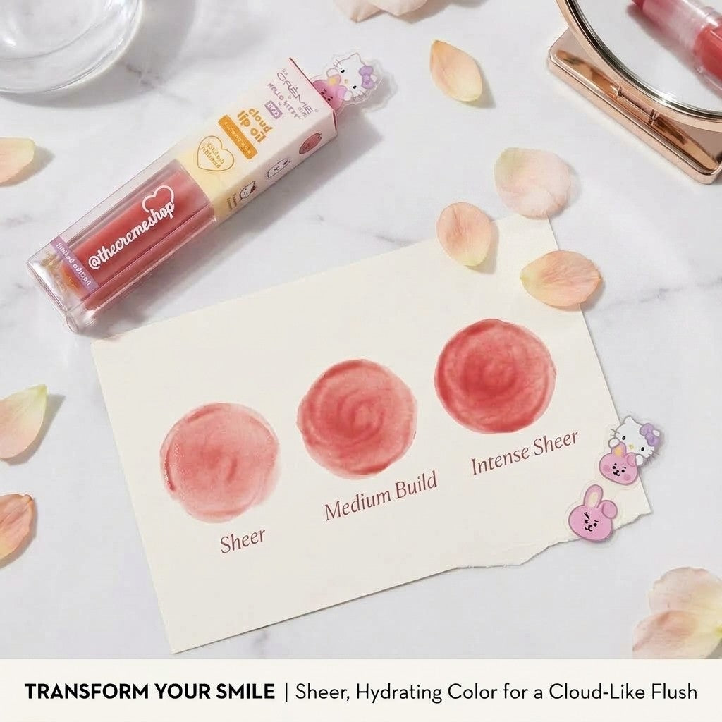 The Creme Shop x Hello Kitty x BT21 Cloud Lip Oil Dreamy Coral Limited Edition