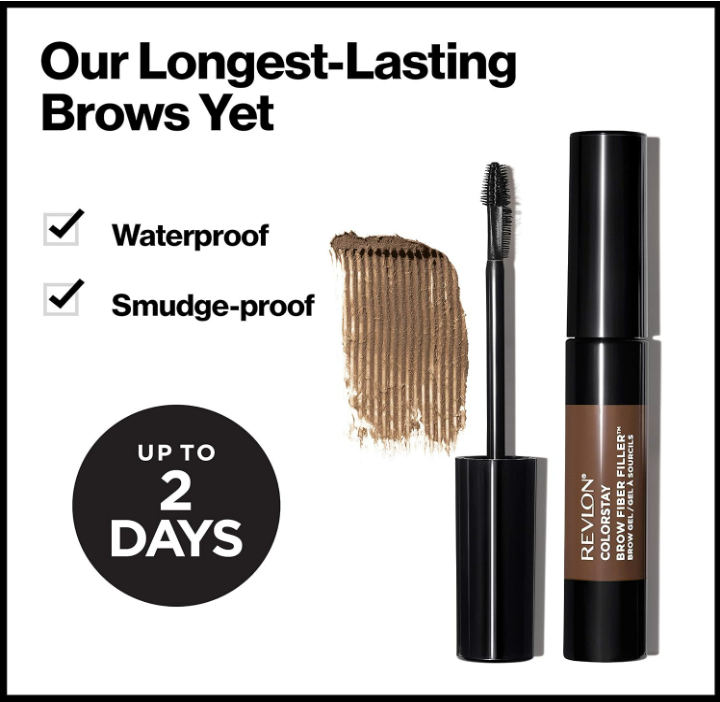 Revlon ColorStay Brow Fiber Filler Brow Gel, 306 Clear, 0.23 fl oz