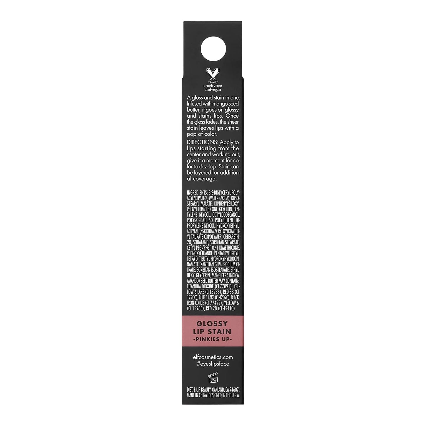 e l f Glossy Lip Stain Long Lasting Lightweight Lip Stain For Sheer Pop Of Color Subtle Gloss Finish Vegan Cruelty Free Pinkies Up