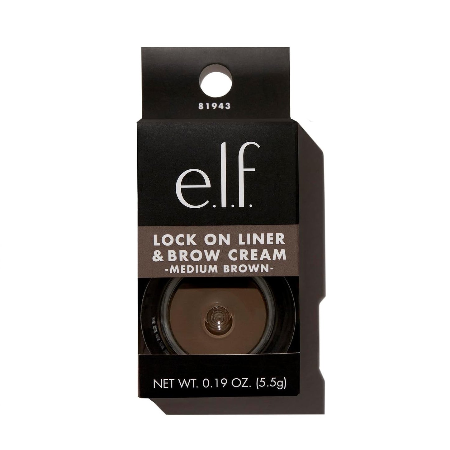 e.l.f. Lock on Liner and Brow Cream, Medium Brown, 0.19 oz