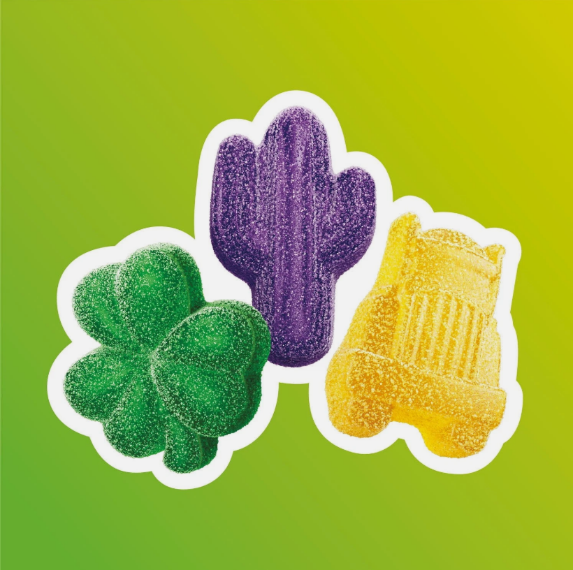 4 Pack Shaq-a-Licious Sour XL Gummies 6.2oz each Watermelon Berry Pineapple Candy