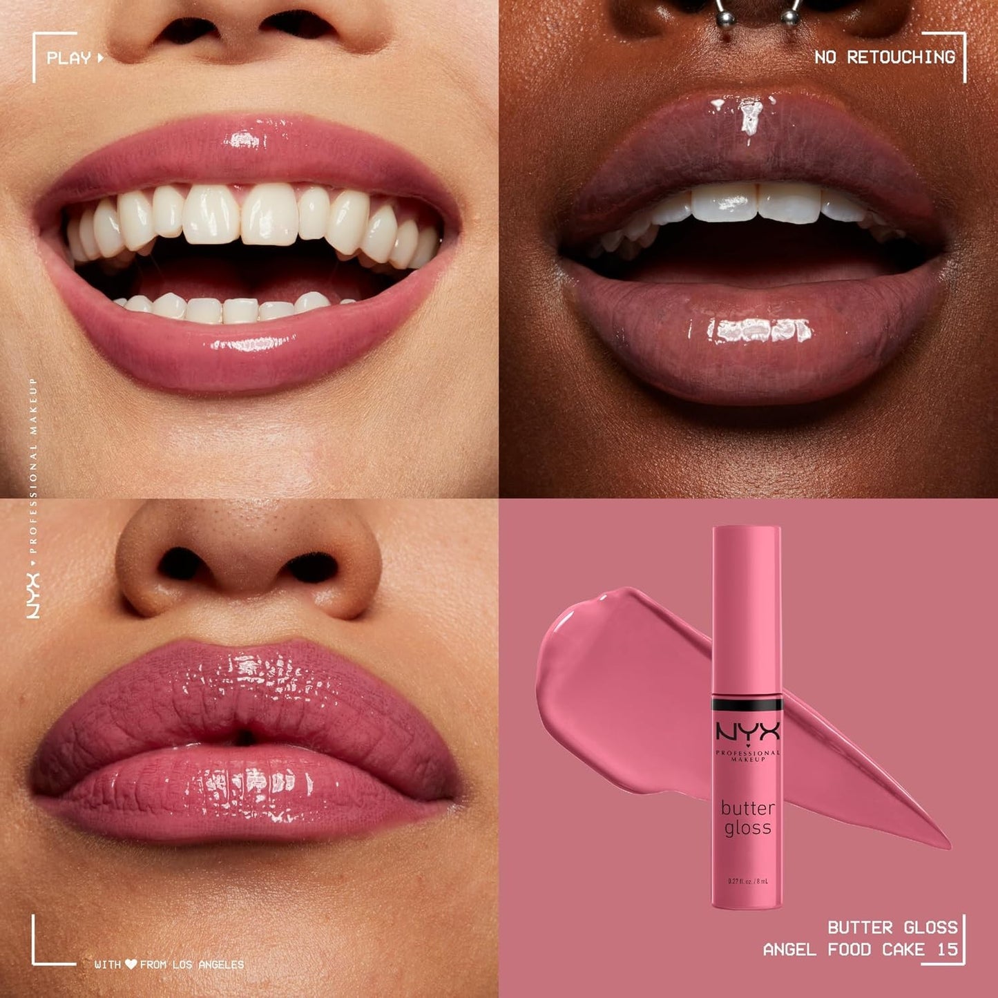 NYX PROFESSIONAL MAKEUP Butter Gloss, Non-Sticky Lip Gloss - Angel Food Cake
