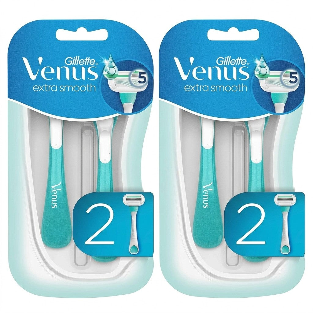 Gillette Venus Extra Smooth Sensitive Women's Disposable Razors 5-Blade 4 Count