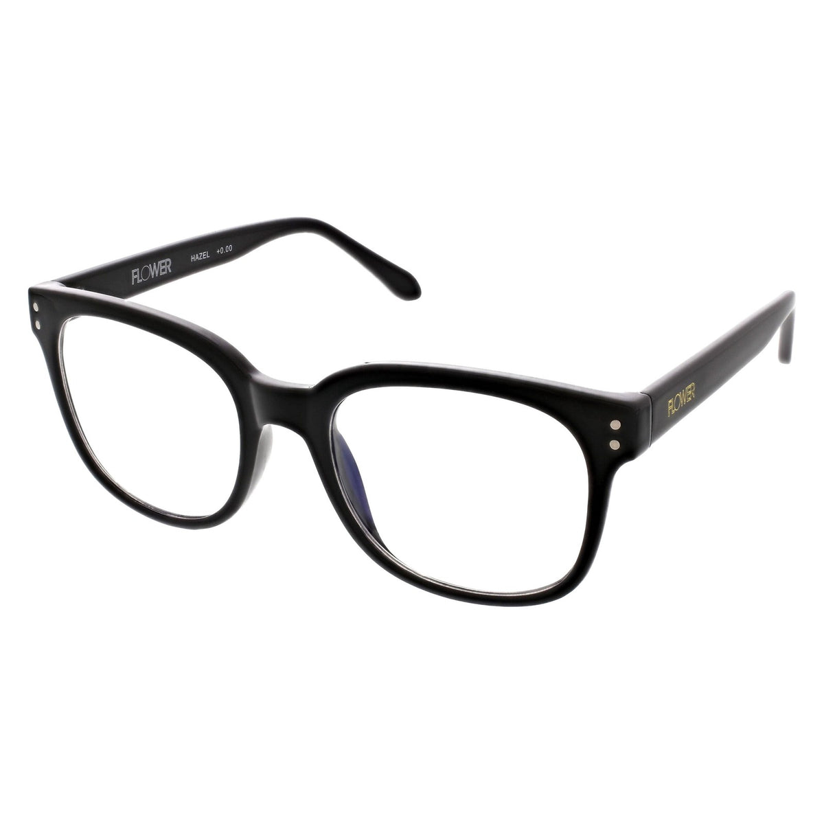 Flower Eyewear Blue Light Blocking Glasses, Style Hazel, Black - 1 Pack