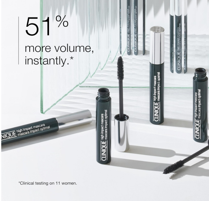 Clinique High Impact Mascara Volume Length Safe For Sensitive Eyes, 01 Black