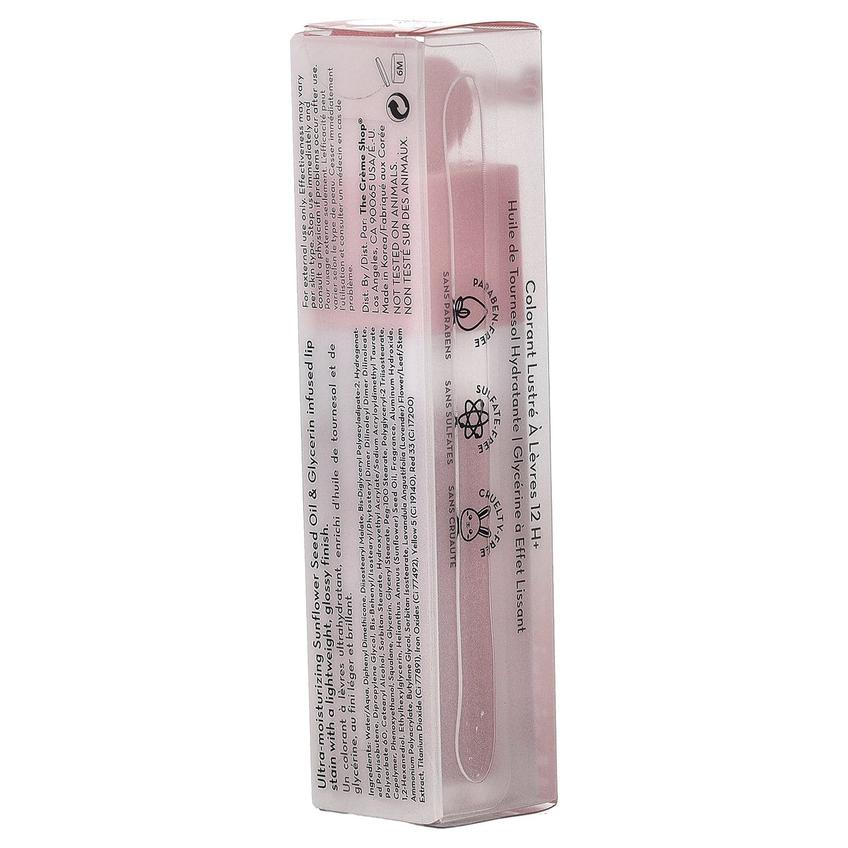 The Creme Shop Glossy 12 HR+ Lip Stain, Smitten, 0.194 oz (5.5 g)