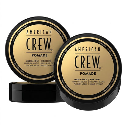 American Crew Pomade 2 Pack Men's Hair Styling Medium Hold High Shine 3oz Each