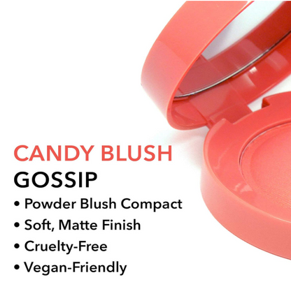 W7 Candy Blush Blusher - Long-Lasting, Pigmented Powder Compact: Gossip, 0.21 oz