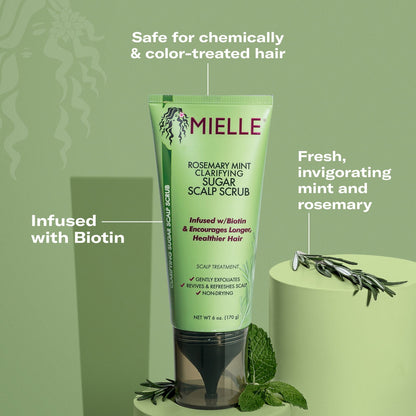 2 pack Mielle Rosemary Mint Clarifying Sugar Scalp Scrub - 6 oz