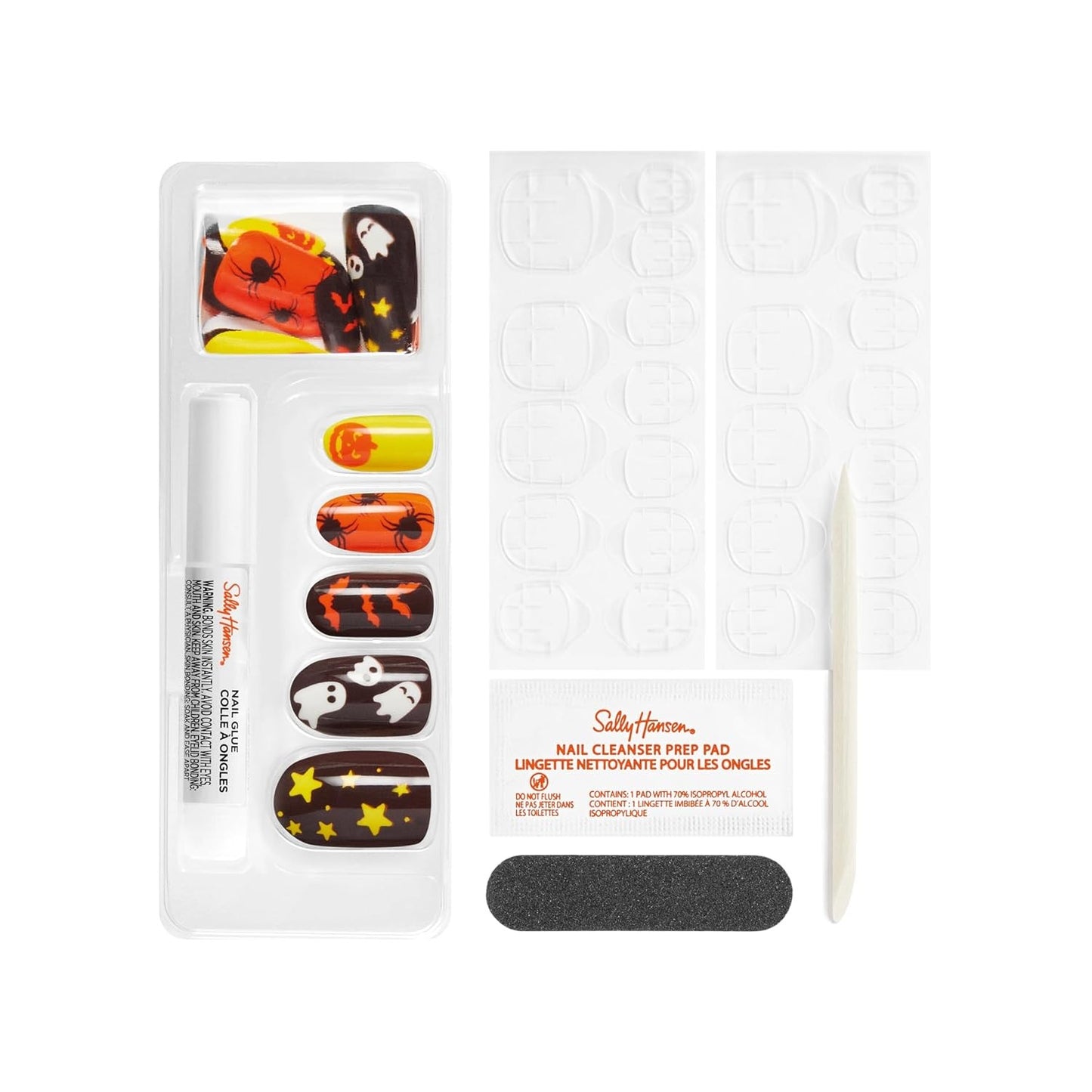 Sally Hansen Salon Effects Perfect Manicure Press-On Nails | Easy to Apply, Non-Damaging | 24 Nails, Adhesive Tabs, File & Alcohol Pad Included | Covered in Candy