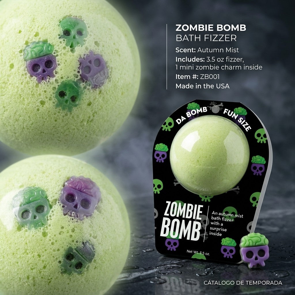 Da Bomb 2 Pack Halloween Bath Fizzers Boo Bomb Zombie Bomb 3.5oz Surprise Inside