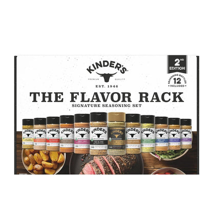 Kinder's The Flavor Rack Signature Seasoning Set, 2nd Edition, 12 Bottles