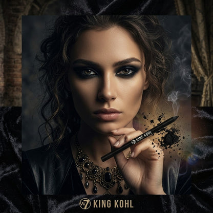 W7 King Kohl Eyeliner Pencil Black High Pigment Long Lasting Smoky Eye Makeup