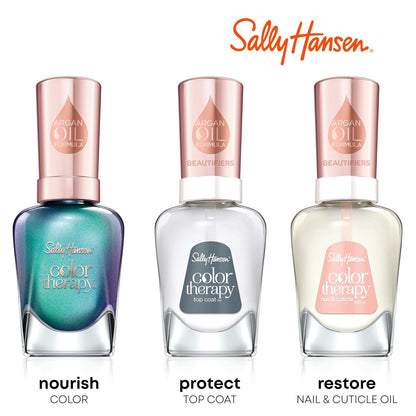Sally Hansen Color Therapy Nail Polish | Biotin, Argan Oil, 480 Everything Zen