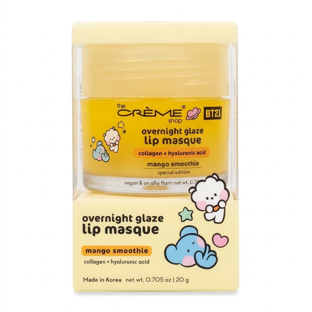The Crème Shop BT21 Mango Smoothie Overnight Glaze Lip Mask Collagen HA 0.705oz