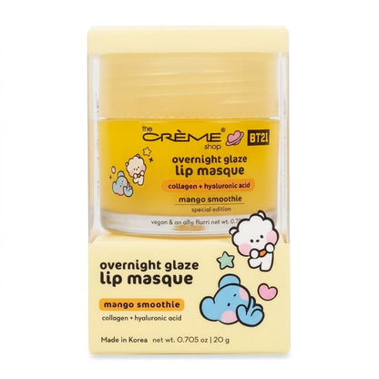 The Crème Shop BT21 Mango Smoothie Overnight Glaze Lip Mask Collagen HA 0.705oz
