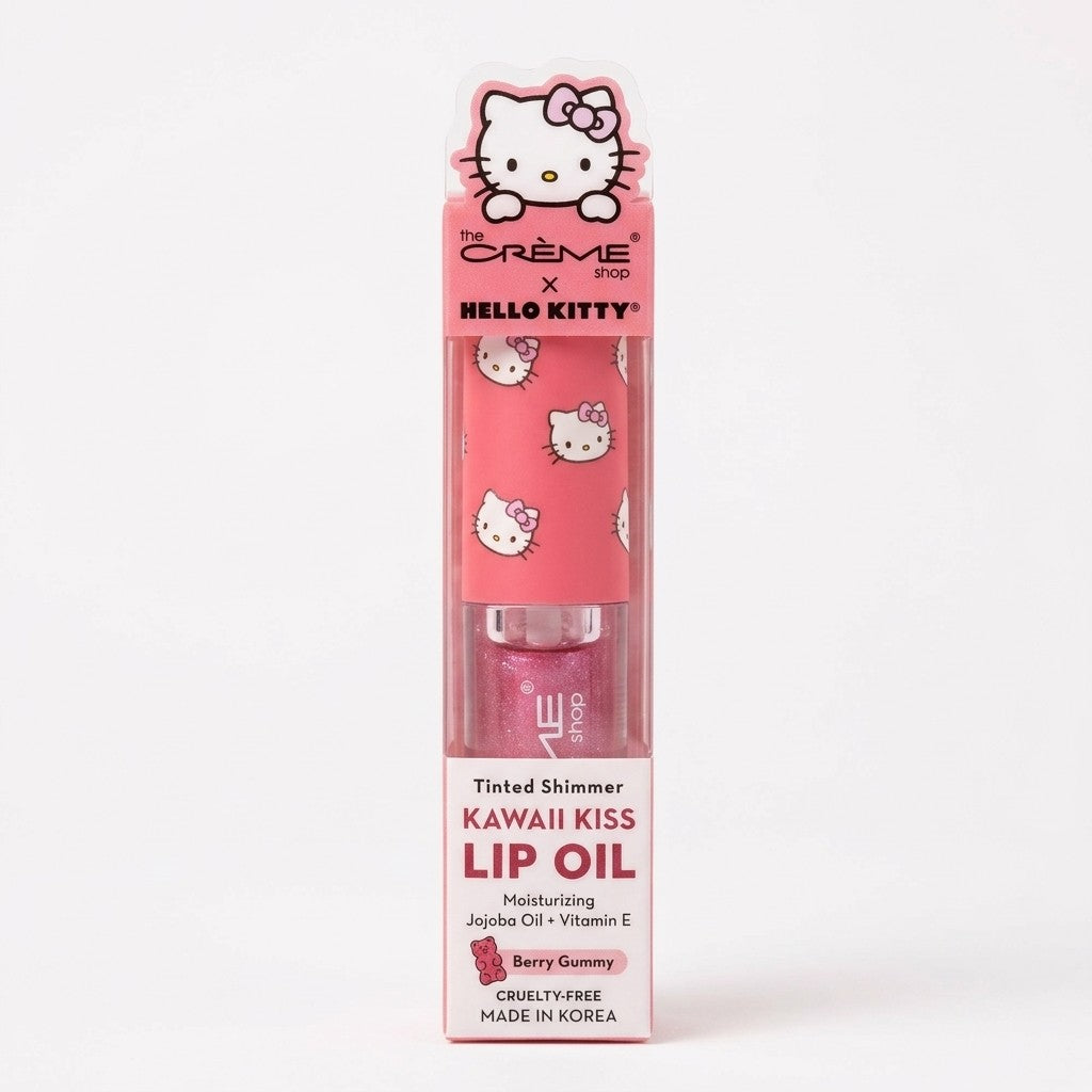 THE CRÈME SHOP X HELLO KITTY KAWAII KISS SHIMMER LIP OIL - BERRY GUMMY FLAVORED