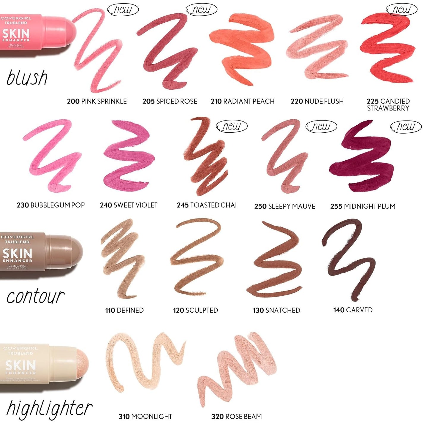 CoverGirl Trublend Skin Enhancer Blush Balm Stick, 210 Radiant Peach, Vegan Form