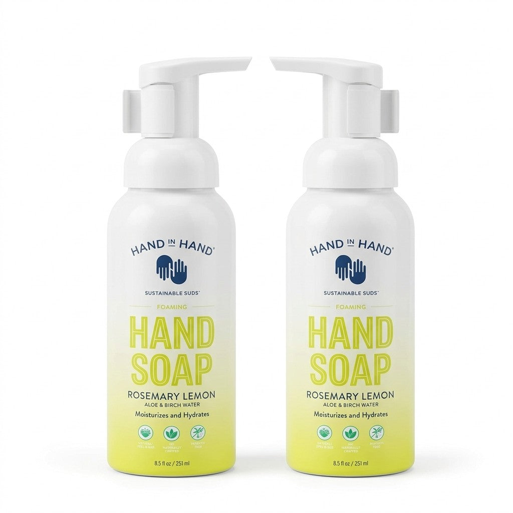Hand In Hand Rosemary Lemon Foaming Hand Soap 8.5oz Aloe & Birch Water 2 Pack