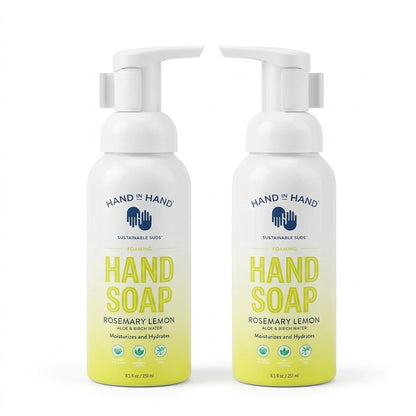 Hand In Hand Rosemary Lemon Foaming Hand Soap 8.5oz Aloe & Birch Water 2 Pack