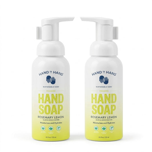 Hand In Hand Rosemary Lemon Foaming Hand Soap 8.5oz Aloe & Birch Water 2 Pack