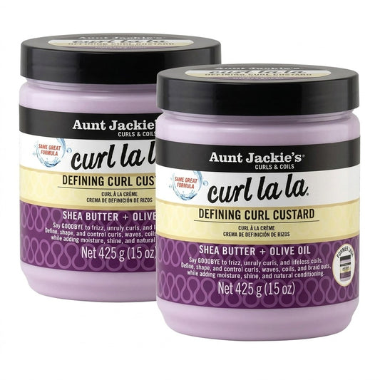 Aunt Jackie's Curl La La Defining Curl Custard 15oz 2 Pack Shea Butter Olive Oil