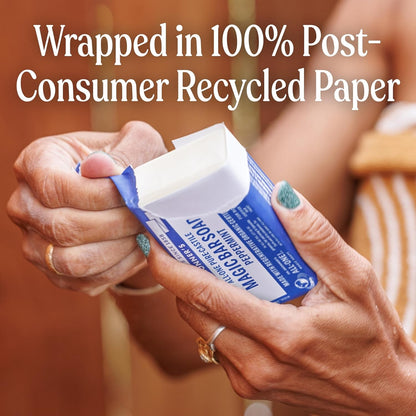 Dr. Bronner's Pure-Castile Bar Soap, Peppermint, 5 oz, 2-Pack for Men & Women