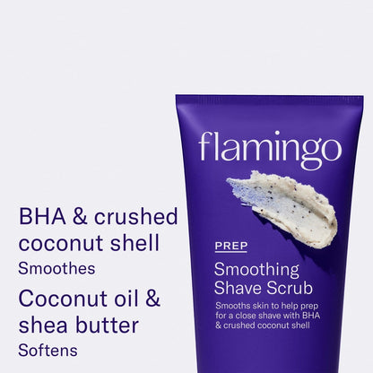Flamingo Women's Pre-Shave Smoothing Body Scrub, Coconut and Bergamot, 7 oz