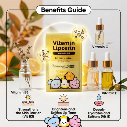 The Creme Shop x BT21 Vitamin Lipcerin Lip Moisturizer B3+C+E Treatment 0.5 oz