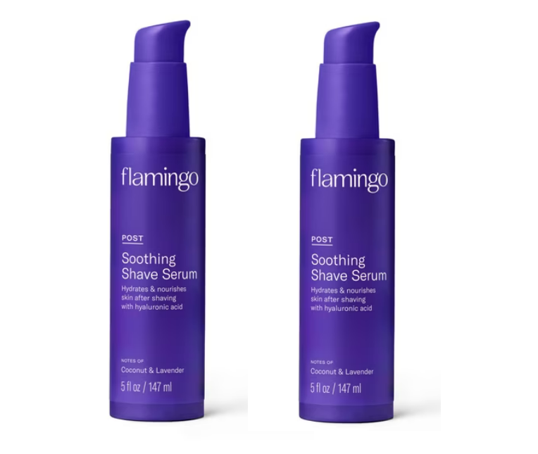 2 Pack Flamingo Women's Post-Shave Soothing Body Serum Coconut Lavender 5 oz