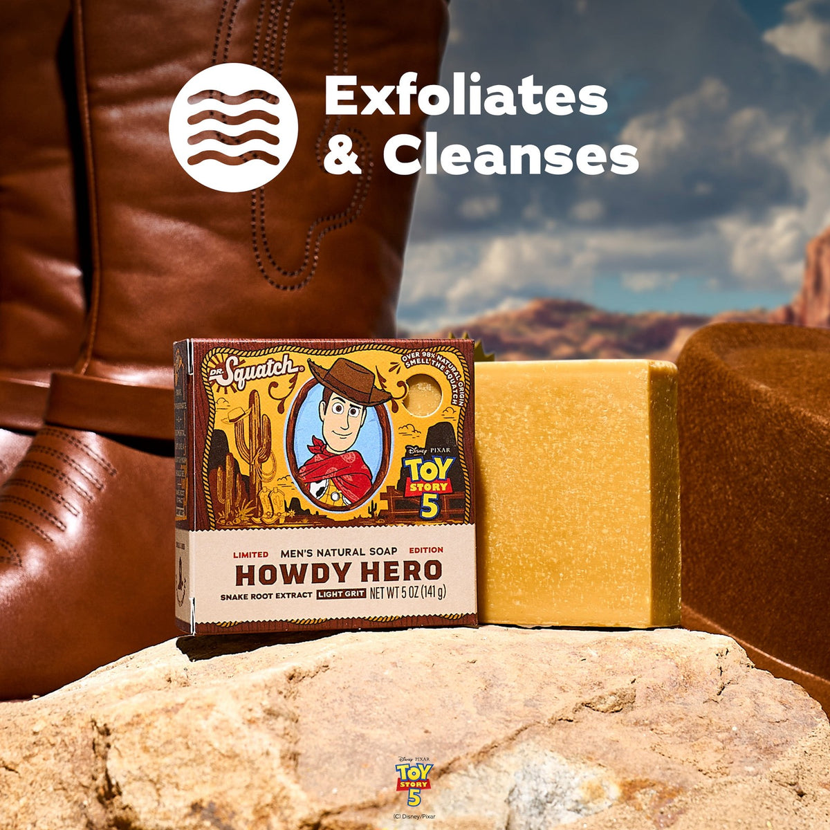 Dr. Squatch Mens Bar Soap, Natural Bar Soap for Men, Howdy Hero, Woody, 5 Oz