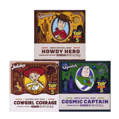 Dr. Squatch Toy Story 5 Soap Set Limited Edition Woody Buzz Jessie 3 Pack 5oz